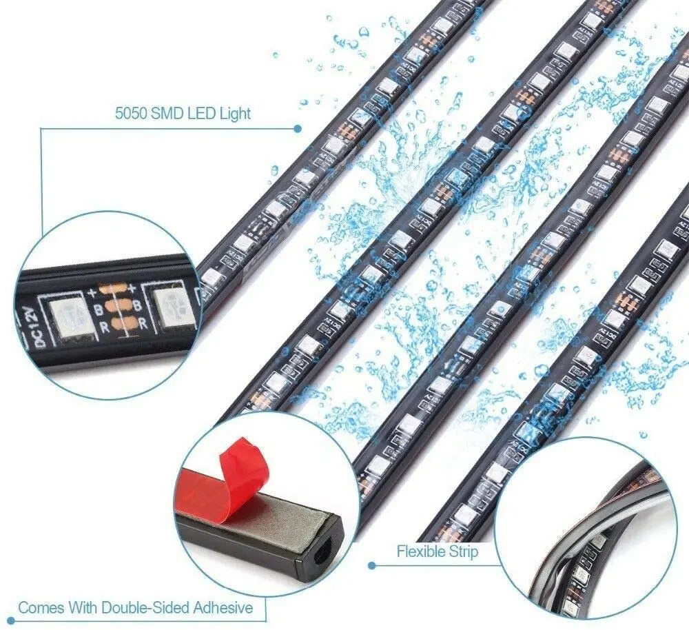 GPRGIT Flexible RGB Car Underglow Underbody Neon LED Strip Light APP Remote Control 12V CE
