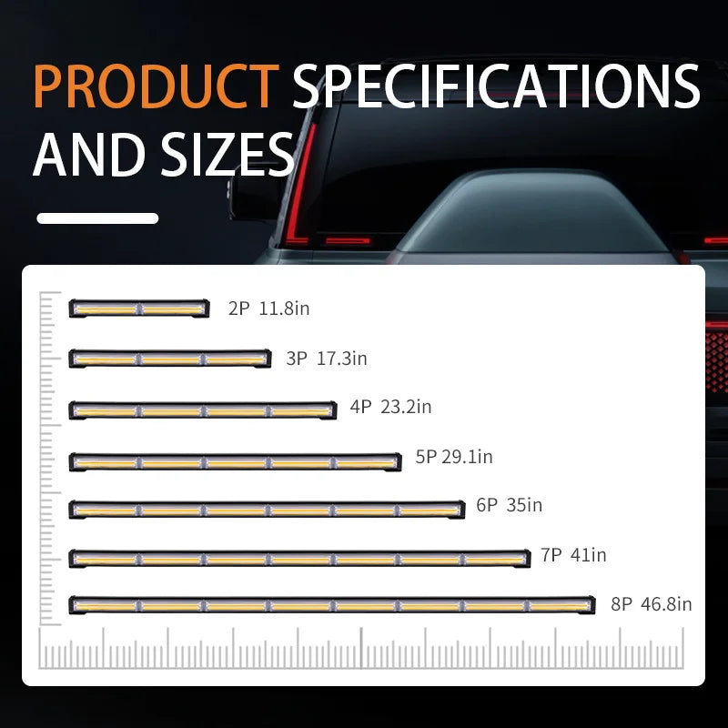 35 Inch Single Sided COB Strobe Light Bar Truck Pickup Traffic Emergency LED Warning Flash Light Others Car Lighting Accessories