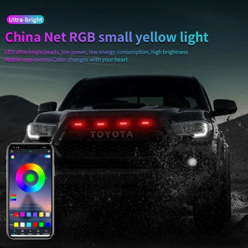 GPRGIT Flash Car Grid Warning Signal Light 12V 5W LED Mid-Grid Daytime Running Light Auto Refitted Car Fog Lamp Light For Ford