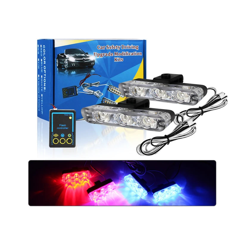 3 Watt ultra Bright Emergency Vehicle Surface Mount Led Grille Strobe Light Head Towing Truck Led Grille Strobe Light Head