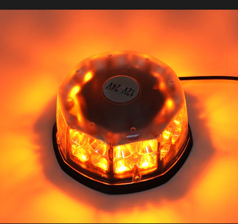 48w 32led Tractor Truck Strobe Beacon Light Magnetic Mount Roof Top Hazard Warning Flashing Beacon Light For Vehicles