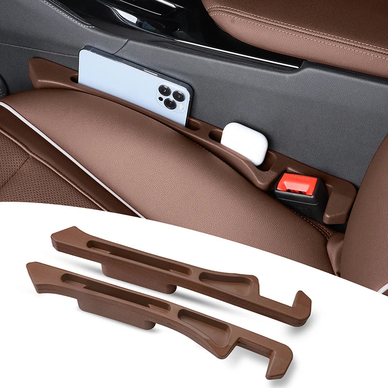 GPRGIT PU Car Seat Gap Filler Organizer Phone Holder Side Storage Box Universal