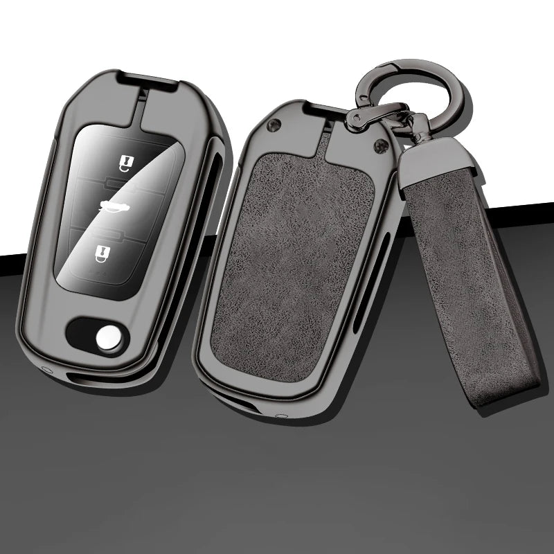 GPRGIT Folding Zinc Alloy Leather Key Case Holder Cover for MG GT 350 MG6 MG3 MG7 MG5 MG 5 6 7