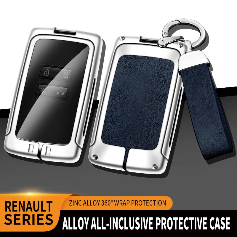 GPRGIT Metal Leather Car Key Logo Case Cover for Renault Captur Megane Talisman Espace Clio Zoe Koleos Scenic 4 Arkana Dacia Sandero
