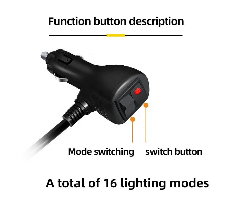 18SMD Red/Blue LED Strobe Dashboard Light with Suction Cup, Model S7, 50W