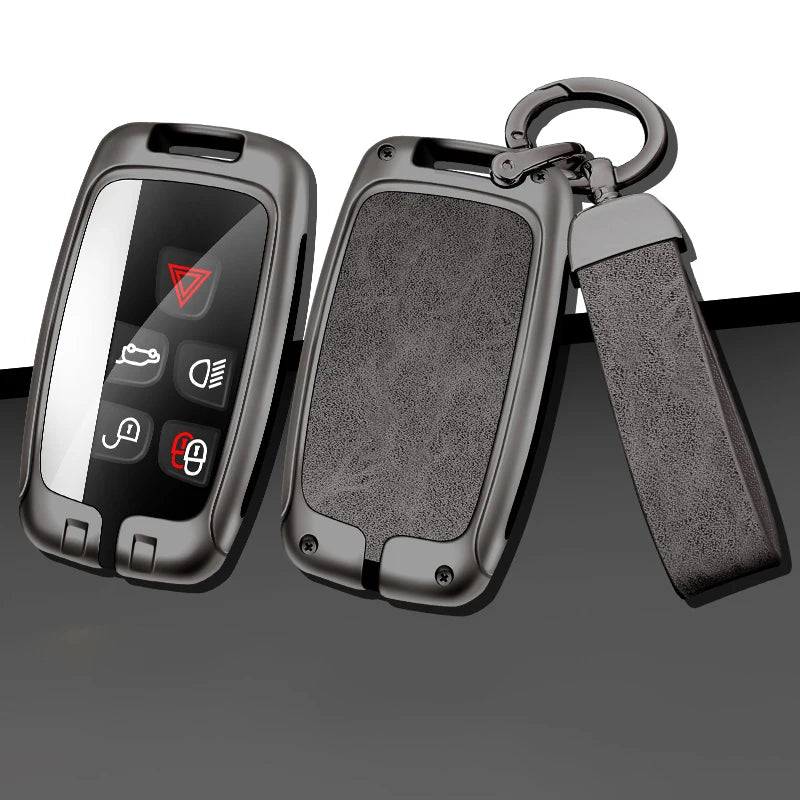 GPRGIT Metal Car Custom Logo Key Case for Land Rover Range Rover Sport Evoque Freelander Velar Discovery 4 Jaguar XE XJ XF Guitar
