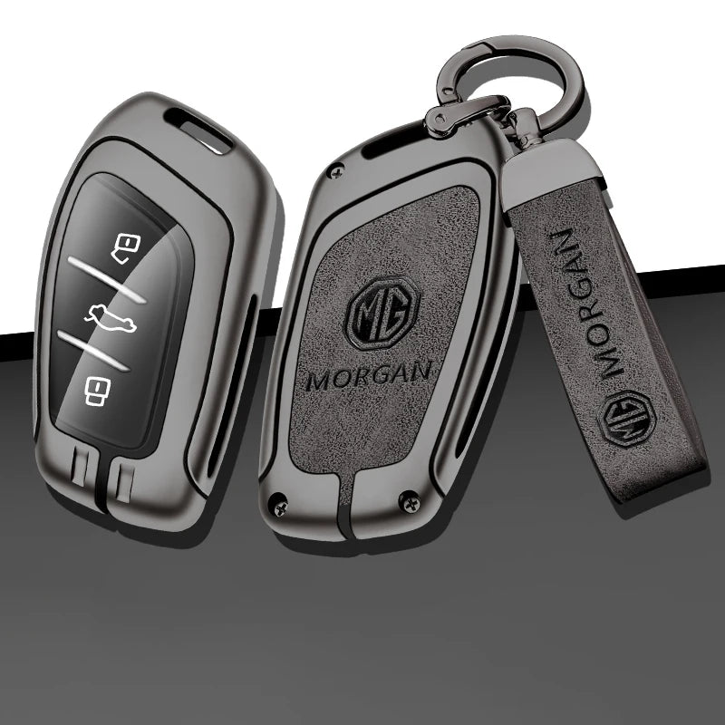 GPRGIT Zinc Alloy Leather Car Key Case Cover for MG ZS HS EV MG5 MG6 EZS EHS for Roewe RX5 I5 I6 RX3 RX8 Keyless Accessories
