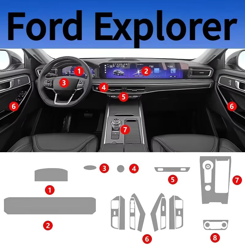 For Ford Explorer 24-25 Models Dashboard Multimedia GPS Console Navigation Transparent Anti-Scratch Protection Film