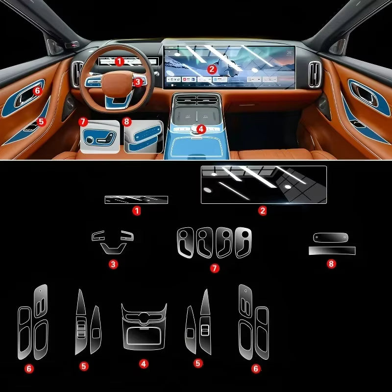 For Geely Galaxy M9 2025 Models Interior Dashboard Multimedia Navigation Transparent Anti-Scratch Protection Film