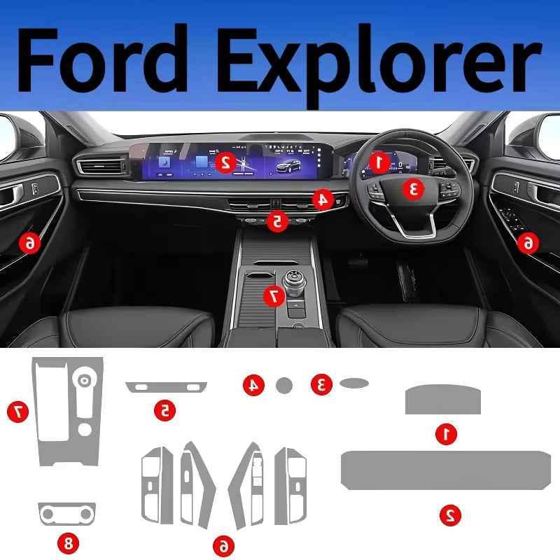 For Ford Explorer 24-25 Models Dashboard Multimedia GPS Console Navigation Transparent Anti-Scratch Protection Film