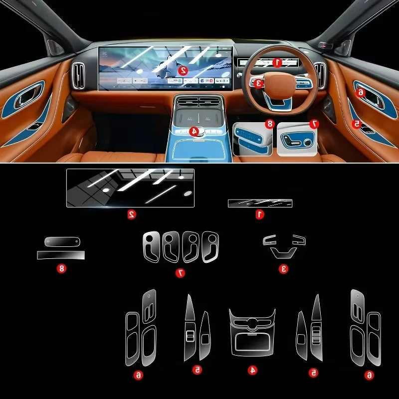 For Geely Galaxy M9 2025 Models Interior Dashboard Multimedia Navigation Transparent Anti-Scratch Protection Film