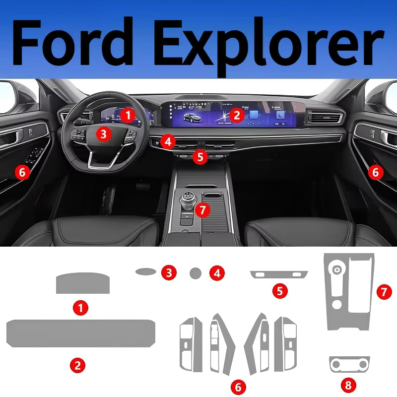 For Ford Explorer 24-25 Models Dashboard Multimedia GPS Console Navigation Transparent Anti-Scratch Protection Film