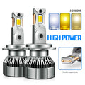 Super Bright 120W Three Color Temperature LED Headlight Dual Copper Pipe Cooling Faros LED 12V H7 H11 H4 Lamps for Truck Car