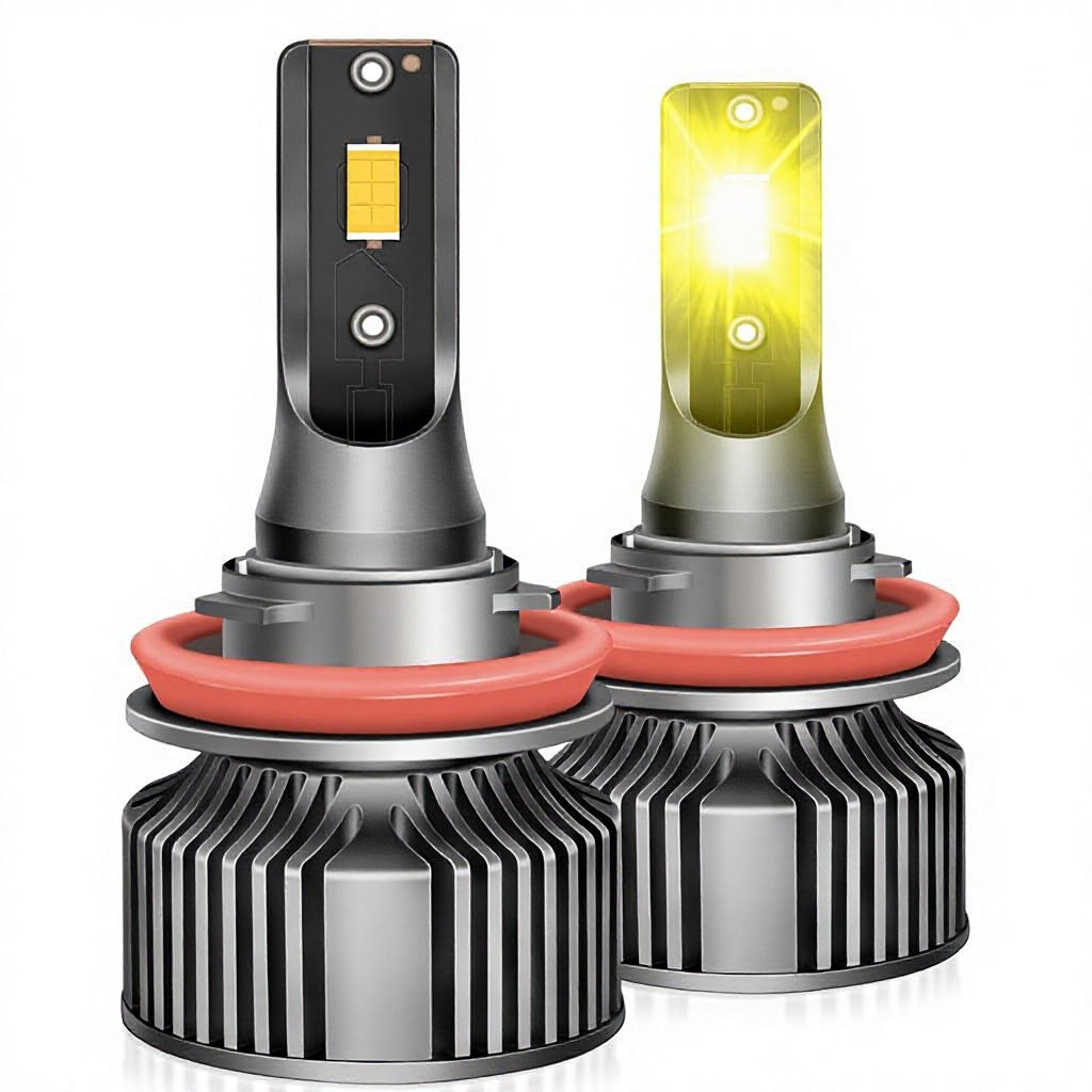 Golden Yellow 3000K CSP 3570 LED Fog Light Bulbs | Faros LED 12V 50W H11 H3 9006 880 PSX26W Instant on Auto Driving Lamps