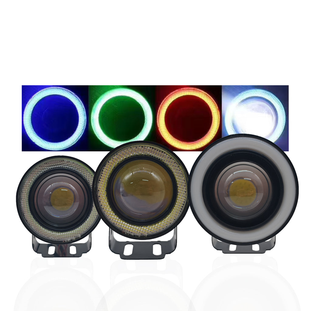 1 Pair Car LED Fog Lamp With Angel Eyes Lamp Fog Light DC12V Headlight Cob 2.5 Inch 3 Inch 3.5 Inch DRL