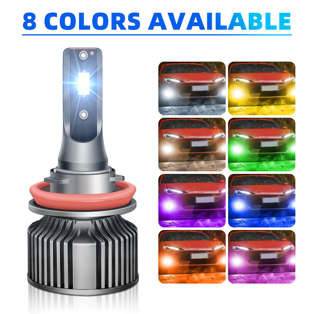 Universal 1:1 50W CSP LED Headlight Multi-color | Bombillas LED Coche H7 H4 H11 9005 9006 9012 Silent Fan Auto Front Lamps