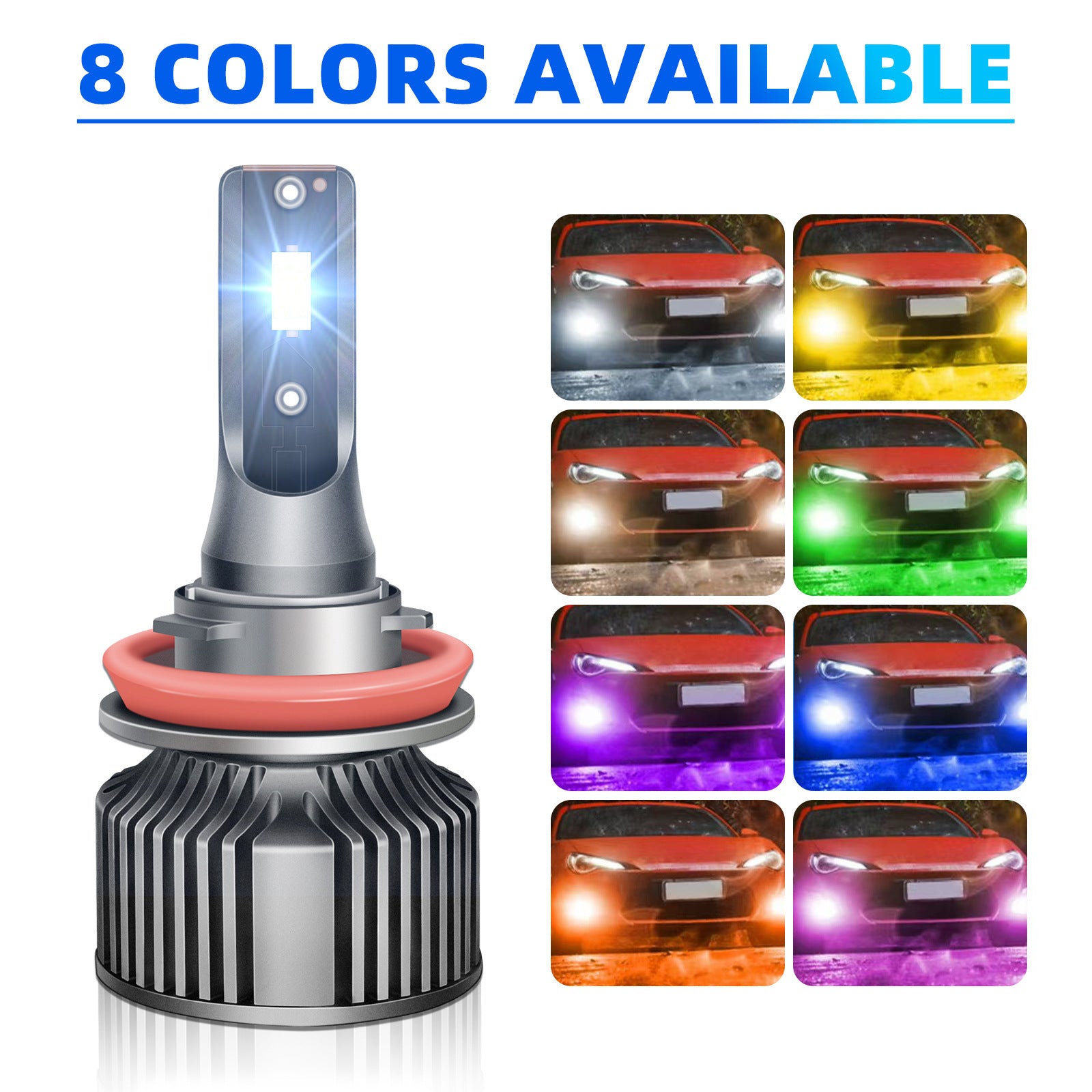 Universal 1:1 50W CSP LED Headlight Multi-color | Bombillas LED Coche H7 H4 H11 9005 9006 9012 Silent Fan Auto Front Lamps