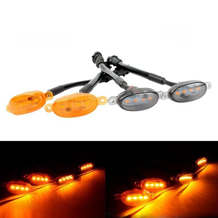 4 Pieces Car Universal Grille Light Led Daytime Running Lights Auxiliary Light Yellow White Fog Warning Light