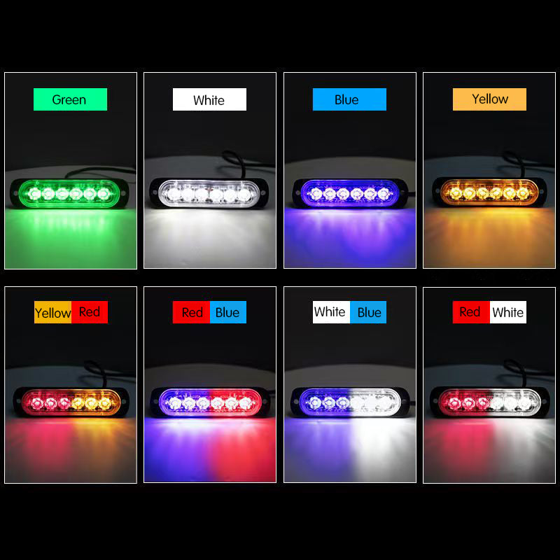 Car Lights 12V 24V 6SMD Car Boat Truck Warning Flashing Light Driving Fog Lights Emergency Strobe Lights