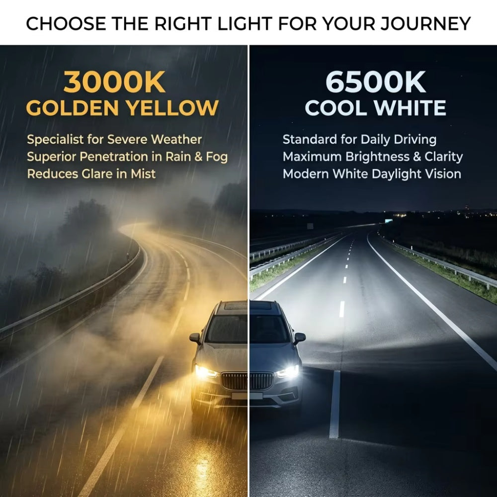 3000K Golden Yellow H11 H8 LED Fog Light Bulbs 130W High Penetrating Power Extreme Weather Car Lamp Bombilla LED