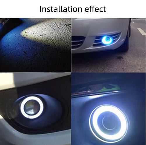 1 Pair Car LED Fog Lamp With Angel Eyes Lamp Fog Light DC12V Headlight Cob 2.5 Inch 3 Inch 3.5 Inch DRL