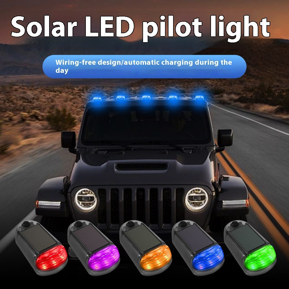 Universal Car Warning Light Solar LED Pilot Light Roof light LED Strobe Lights Waterproof