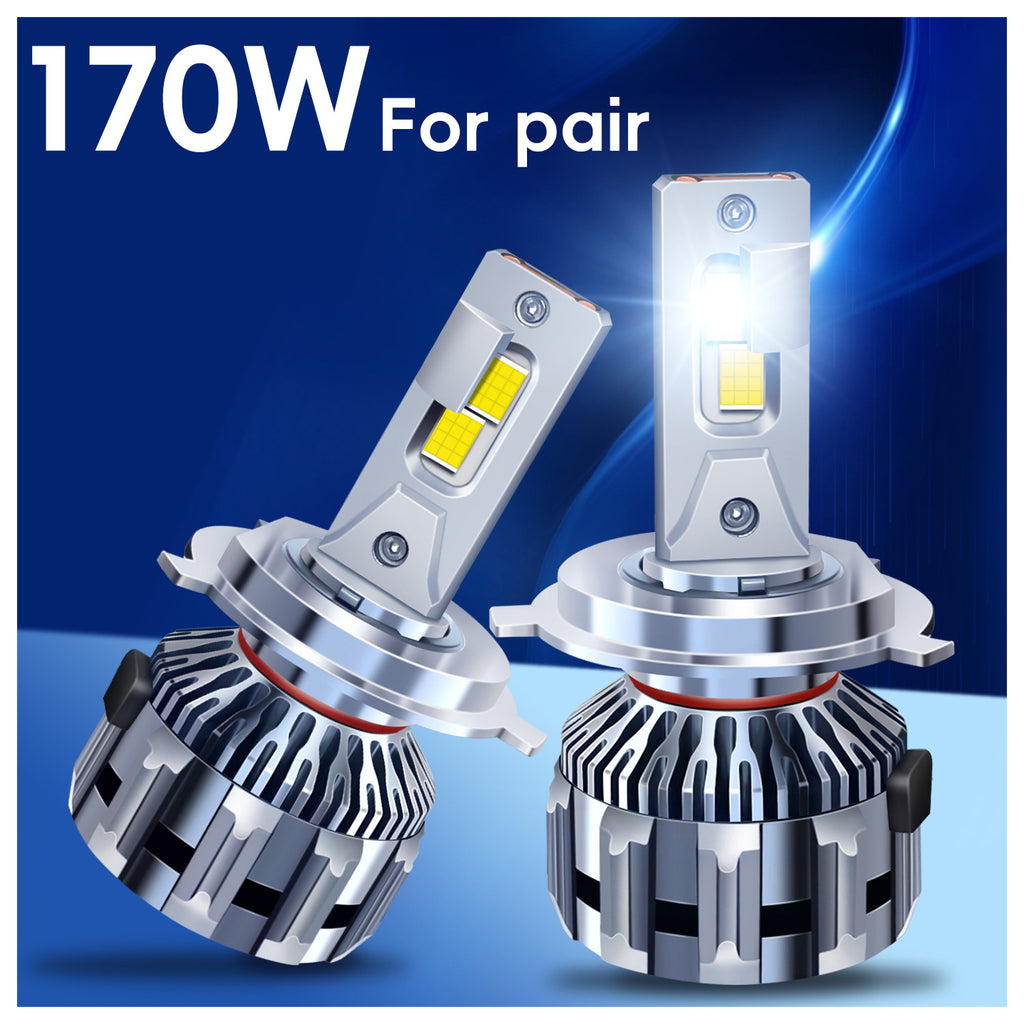 Ultra Power 170W CSP 4070 LED Headlight Bulbs | Dual Copper Liquid Cooling Faros LED H7 H4 H11 9005 12V Auto Lamps for Car