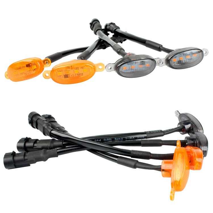 4 Pieces Car Universal Grille Light Led Daytime Running Lights Auxiliary Light Yellow White Fog Warning Light