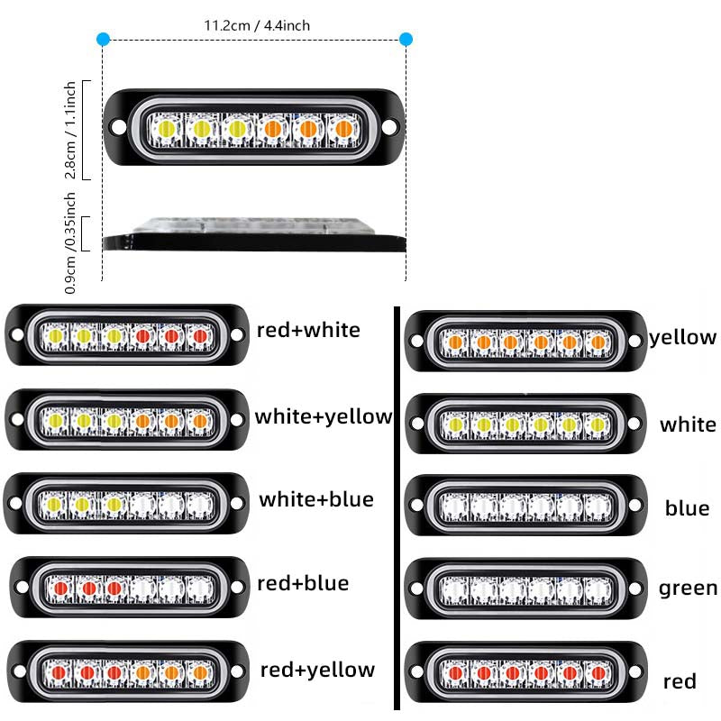 Car Lights 12V 24V 6SMD Car Boat Truck Warning Flashing Light Driving Fog Lights Emergency Strobe Lights