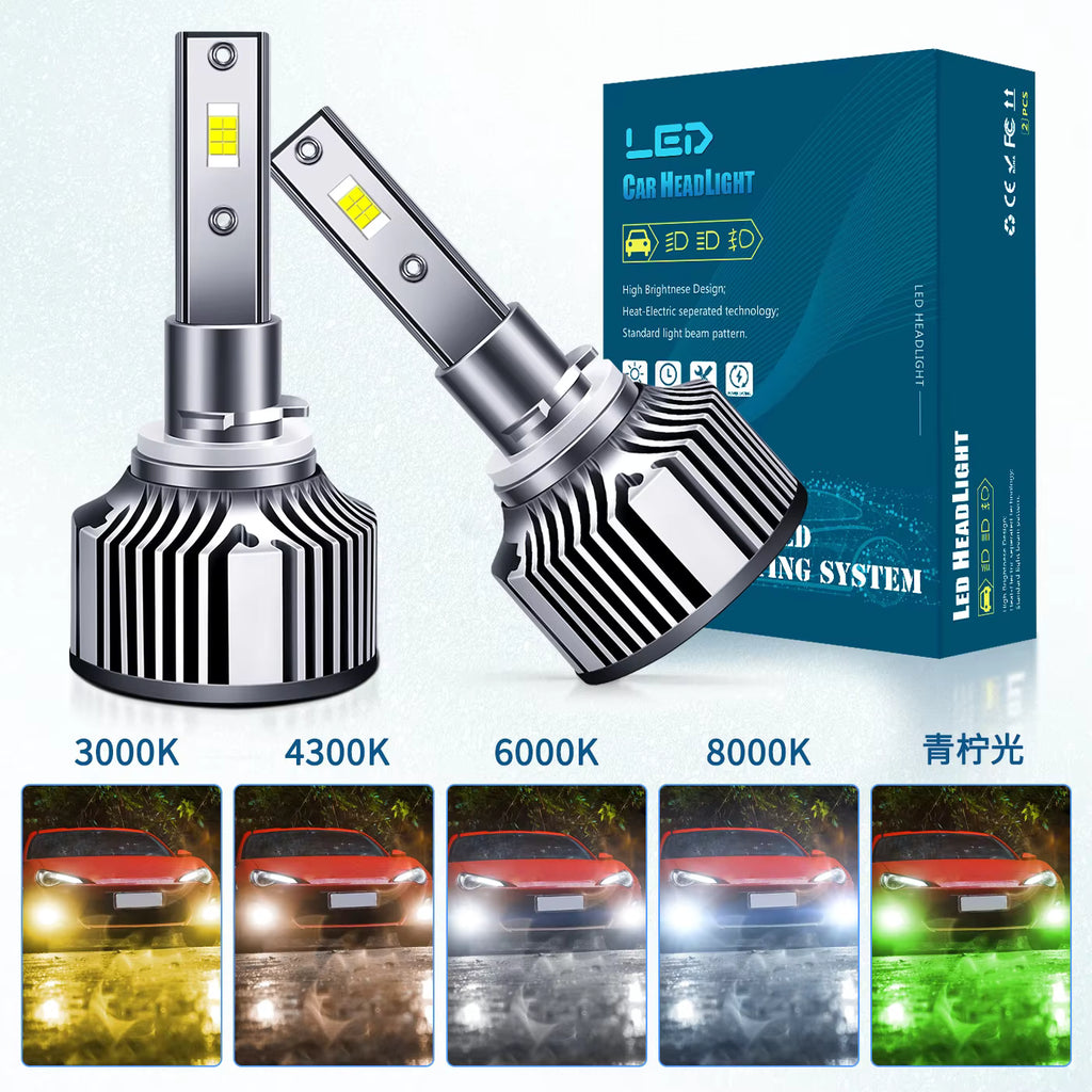 CSP 3570 Chip LED Lights with Silent Fan | Faros LED 880 881 H3 9145 9150 Aviation Aluminum Replacement Conversion Kits