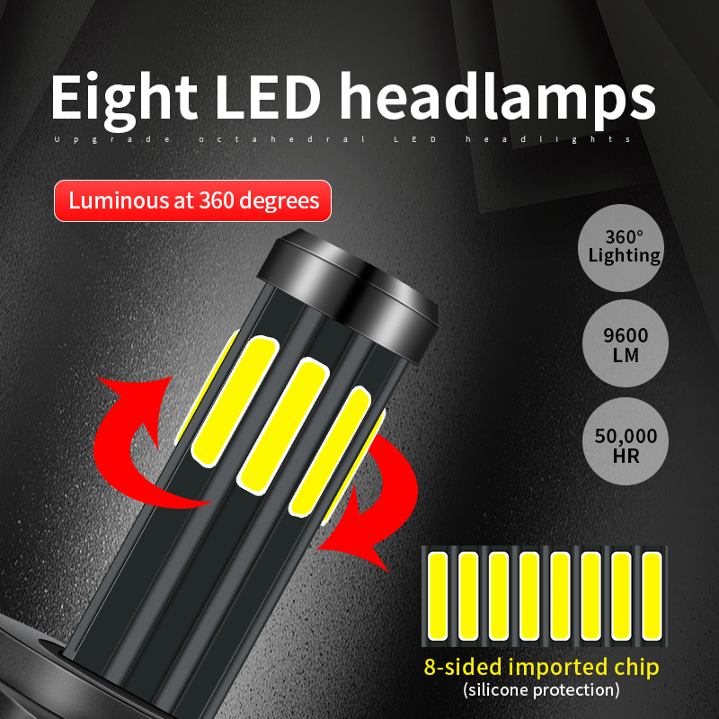 Car Headlights 4 6 8 10 Sides H1 H3 H7 H4 9005 HB3 9006 HB4 H8 H11 9012 LED Lights for Auto Headlamps of Fog Bulbs