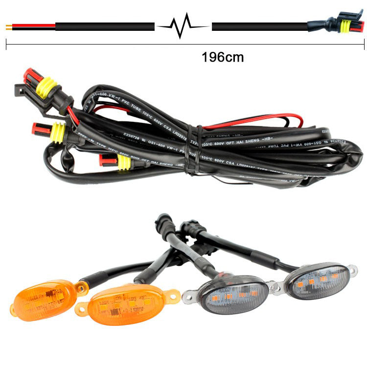 4 Pieces Car Universal Grille Light Led Daytime Running Lights Auxiliary Light Yellow White Fog Warning Light