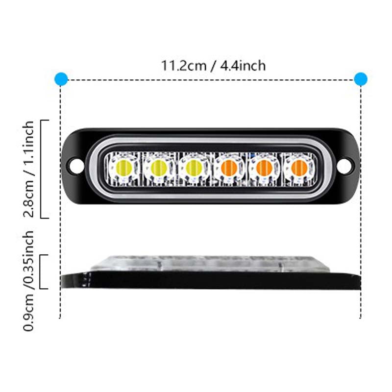 Car Lights 12V 24V 6SMD Car Boat Truck Warning Flashing Light Driving Fog Lights Emergency Strobe Lights
