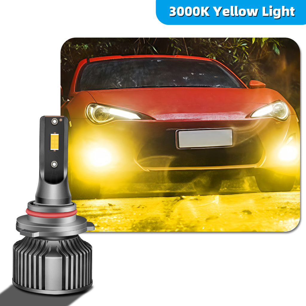 Golden Yellow 3000K CSP 3570 LED Fog Light Bulbs | Faros LED 12V 50W H11 H3 9006 880 PSX26W Instant on Auto Driving Lamps