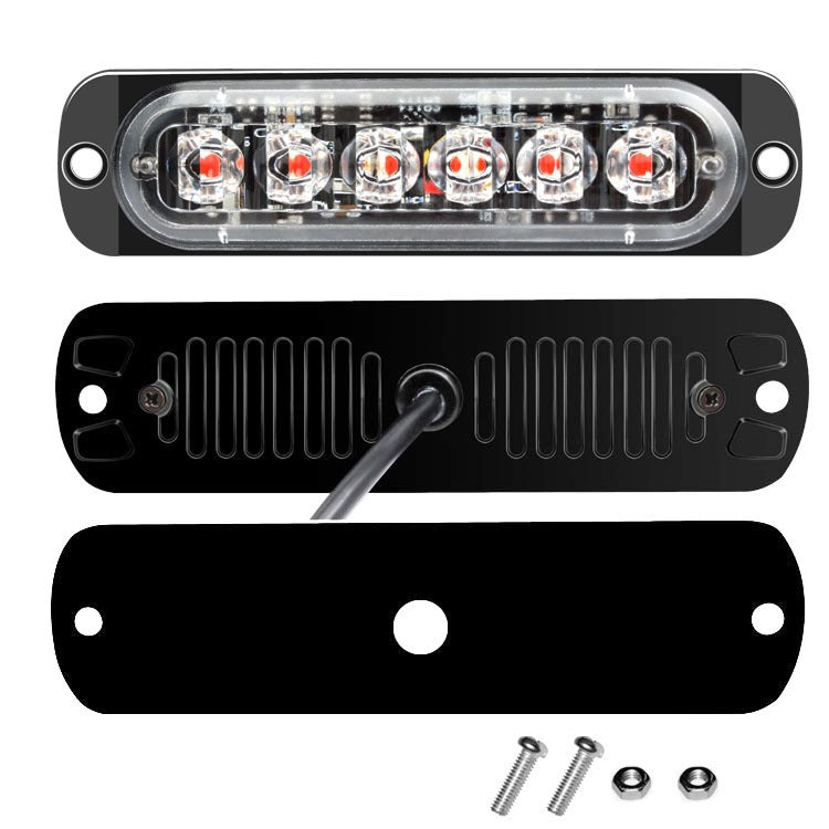 4Pieces Car Warning Light Red Blue Emergency Strobe Flash Light Grille Light Strip Remote Control for Car SUV Motorcycle