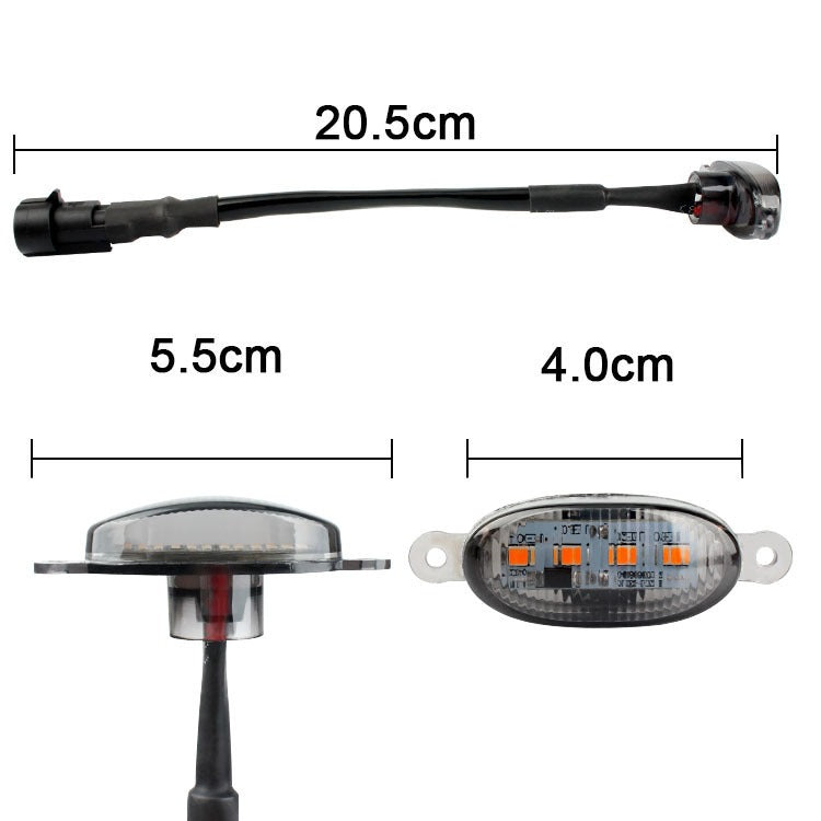 4 Pieces Car Universal Grille Light Led Daytime Running Lights Auxiliary Light Yellow White Fog Warning Light