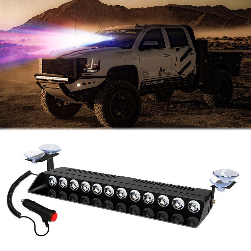 Car Truck Warning Lights Red Blue Led Strobe Flash Light 12SMD Sucker Dashboard Interior Windshield Flash Led Lights