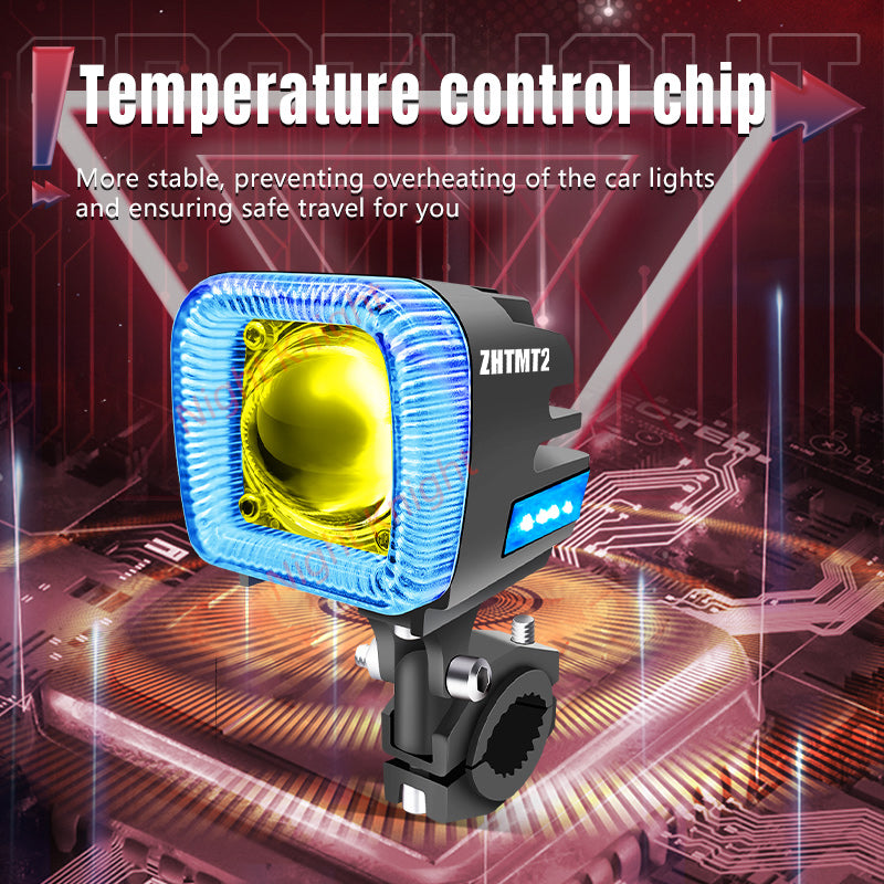 Motorcycle Spotlights With RPG Led Lens Headlight Driving Lights Work Light Fog Lamp Bulb for Car Truck