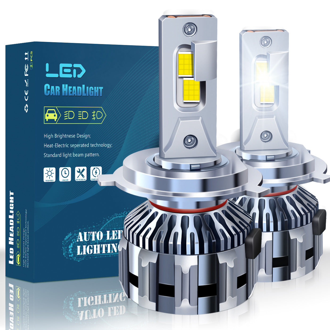 Ultra Power 170W CSP 4070 LED Headlight Bulbs | Dual Copper Liquid Cooling Faros LED H7 H4 H11 9005 12V Auto Lamps for Car