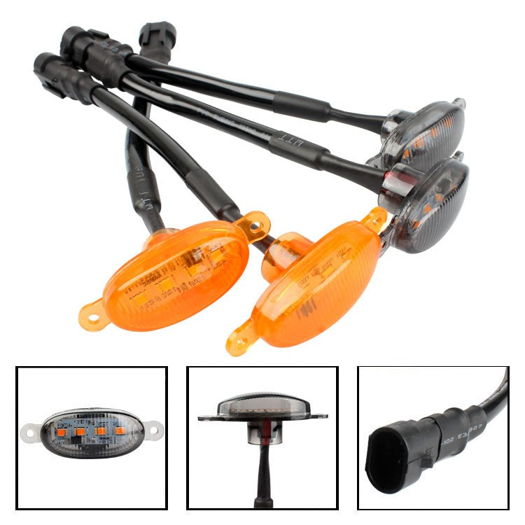 4 Pieces Car Universal Grille Light Led Daytime Running Lights Auxiliary Light Yellow White Fog Warning Light