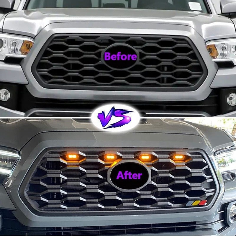 4 Pieces Suitable for Toyota Tacoma Grille Light Led 2020-2022 Daytime Running Lights Yellow White Fog Warning Light