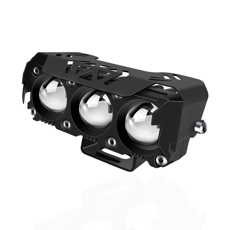 3 Lens Motorcycle Spotlights Led Headlight Auxiliary Light Mini Driving Lights Work Light Fog Lamp Bulb For Car Truck Suv