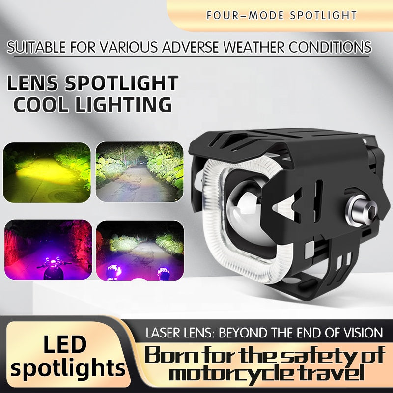 4 Modes Motorcycle Spotlights Led With Drl And Strobe Headlight Mini Driving Lights Work Light Fog Lamp Bulb