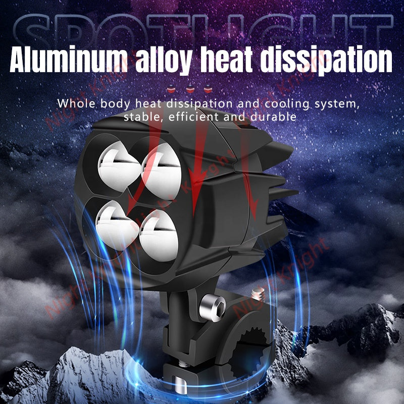 Motorcycle Spotlights Auxiliary Light Led 4 Lens Headlight Driving Lights Work Light Fog Lamp For Car Truck