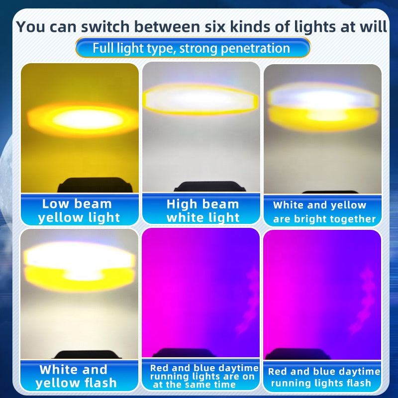 Motorcycle Spotlights Led Auxiliary Light Lens Headlight Driving Lights Work Light Fog Lamp Drl Bulb For Car Truck Suv Aty