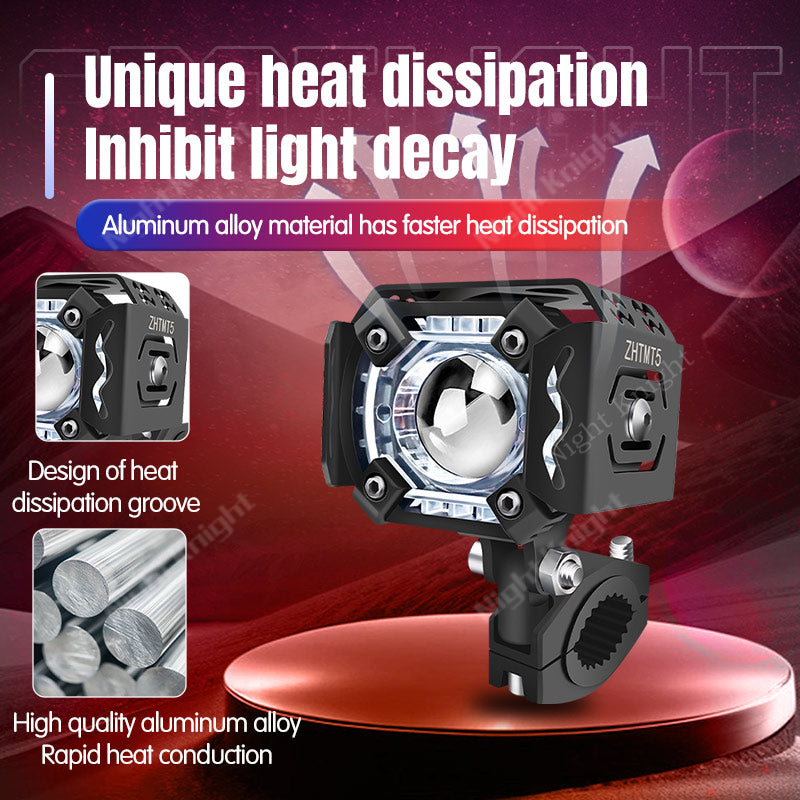Motorcycle Spotlights Led With Drl Auxiliary Light Headlight Driving Lights Work Light Fog Lamp Bulb Angel Eye For Car Truck Suv