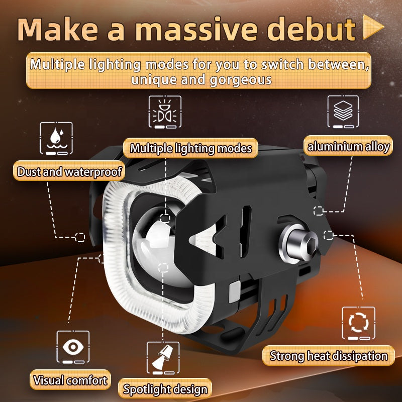 4 Modes Motorcycle Spotlights Led With Drl And Strobe Headlight Mini Driving Lights Work Light Fog Lamp Bulb