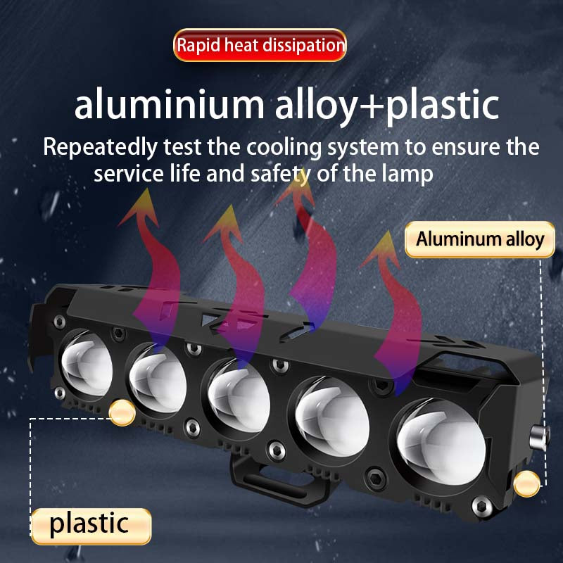 5 Lens Motorcycle Spotlights Led Lens Headlight 5064 Lamp Beads Driving Lights Work Light Fog Lamp Bulb For Car Truck
