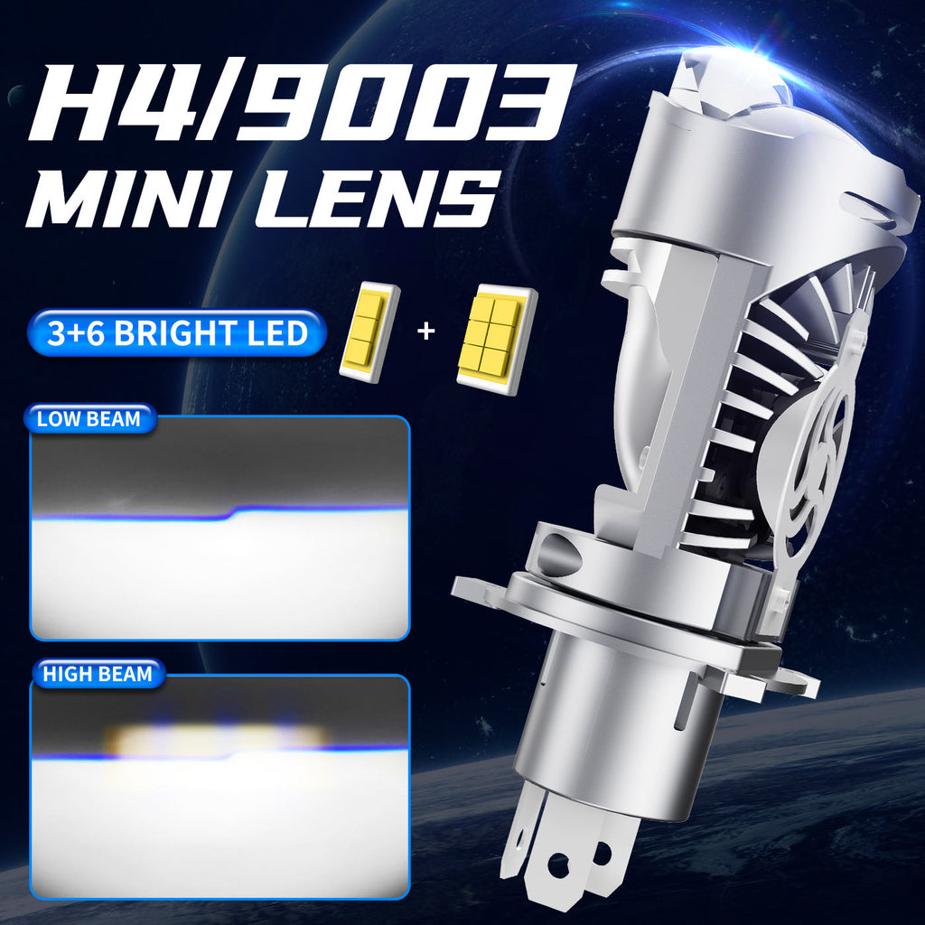 90W H4 Mini Bi-LED Projector Lens Headlight Bulb 6500K Super Bright Clear Cutoff Low/High Beam CSP Canbus 12V Car Light