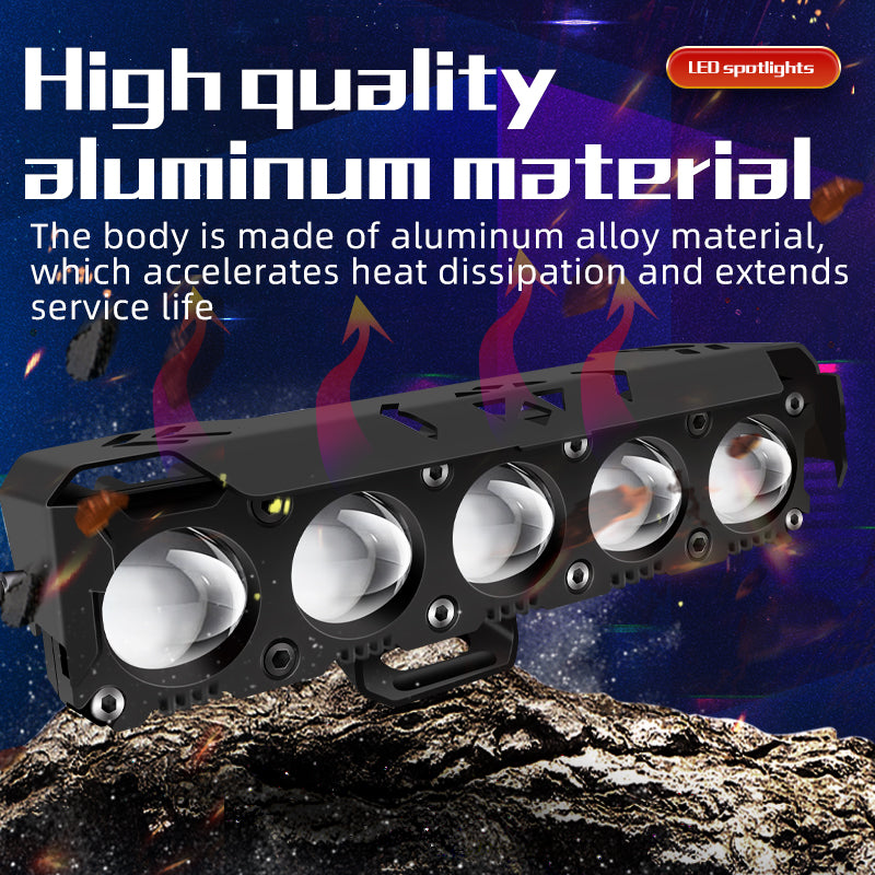 5 Lens Motorcycle Led Spotlights Headlight Driving Lights Auxiliary Light Work Light Fog Lamp Bulb For Car Truck